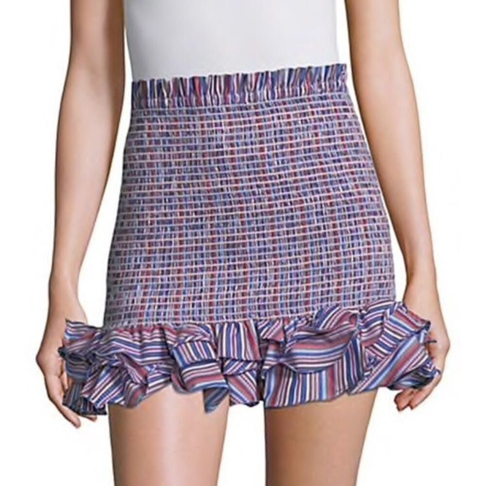 REVOLVE Petersyn Multicolor Sleeveless Square Neck Smocked Ruffle Skirt Set M/L